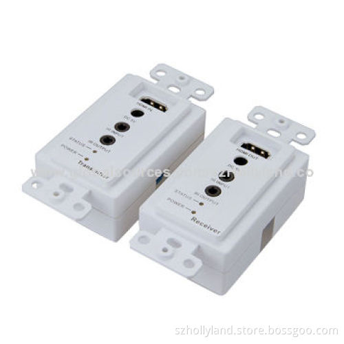 HDMI Extender, Wall Plate, Wideband Bi-direction IR, PoE, 50m Single Cat5e/6